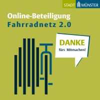 abgeändertes Logo der Stadt Münster mit Dankesbotschaft an die Teilnehmenden