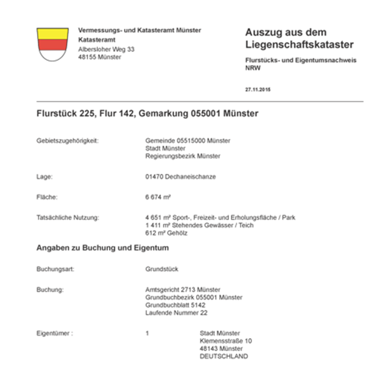 Flurstücksnachweis