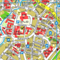 Stadtplan Münster mehrfarbig