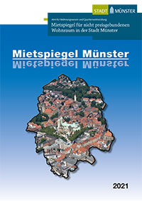 Titel Mietspiegel 2021: Umriss des Stadtgebiets Münster