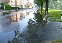 Foto der Überschwemmung auf der Kanalstraße im Juli 2014
