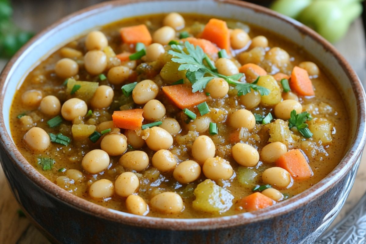 KI- generiertes Kichererbsencurry in einer Schüssel