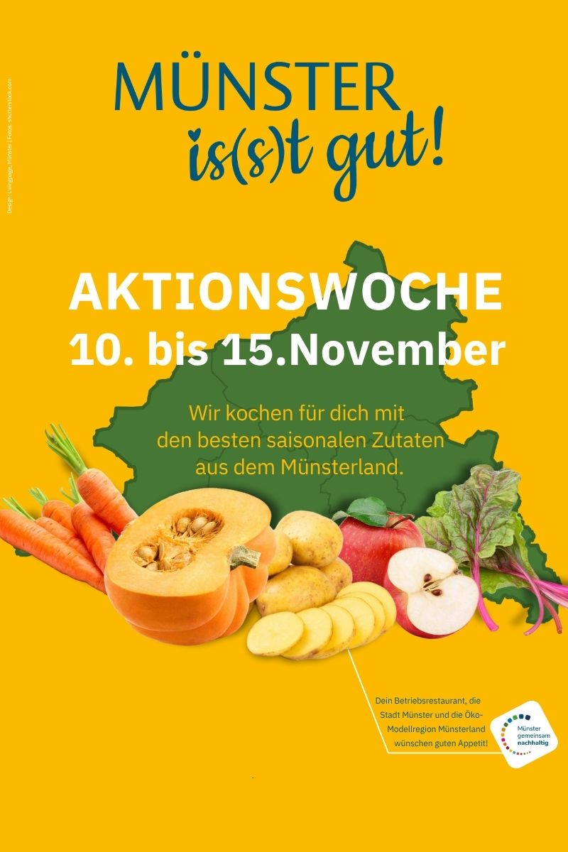 Informationsplakat zu Aktionswoche Münster isst gut vom 10. bis 15. November