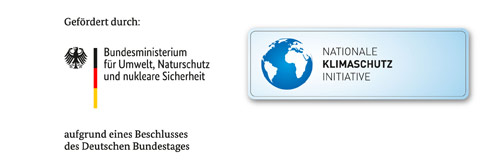 Logos des Bundesministeriums für Umwelt, Naturschutz und nukleare Sicherheit und der Nationalen Klimaschutzinitiative aufgrund eines Beschlusses des Deutschen Bundestages