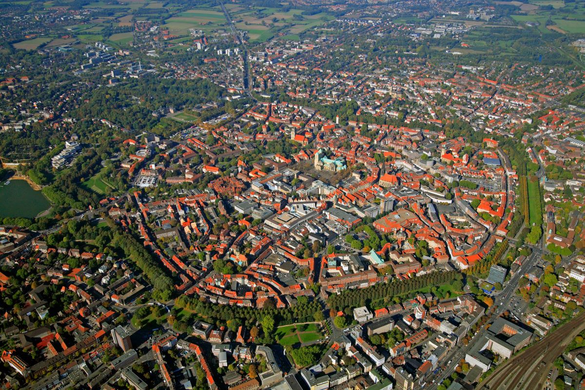 Luftbild der Stadt Münster