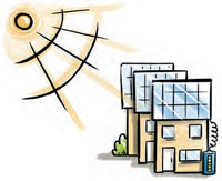 Grafik: Haus mit Photovoltaikanlage (Bild: Die Zeichner)