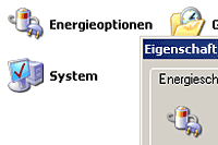 Das Bild zeigt die Power-Management-Optionen eines PCs.