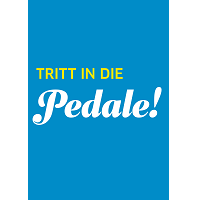 Postkartenset der Mitmachkampagne "Unser Klima 2030". Titelbild: Motiv "Tritt in die Pedale!"