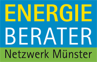 Das Signet des Energieberater-Netzwerks Grafik mit Schrift "Energie-Berater Netzwerk Münster"