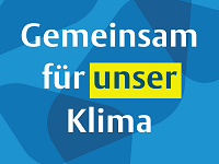 Banner mit dem Schriftzug: "Gemeinsam für unser Klima".