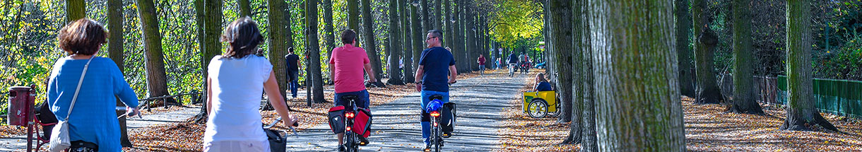 Radfahrer auf der Promenade