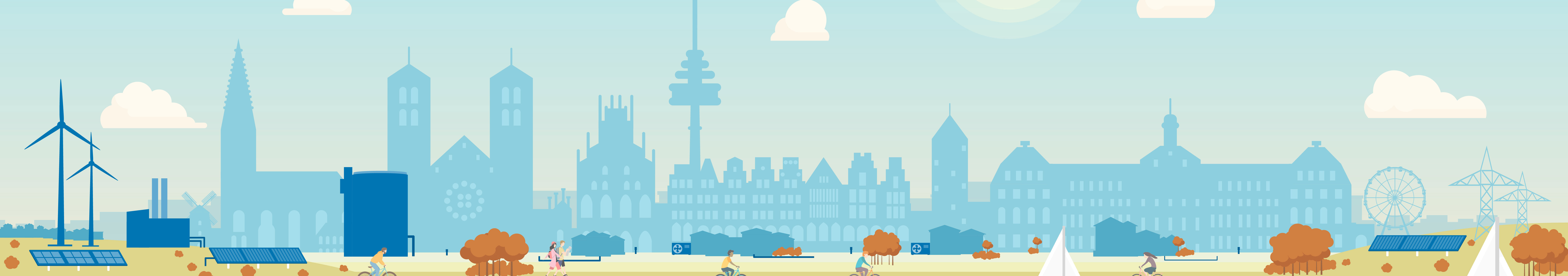 Illustration der Skyline Münsters