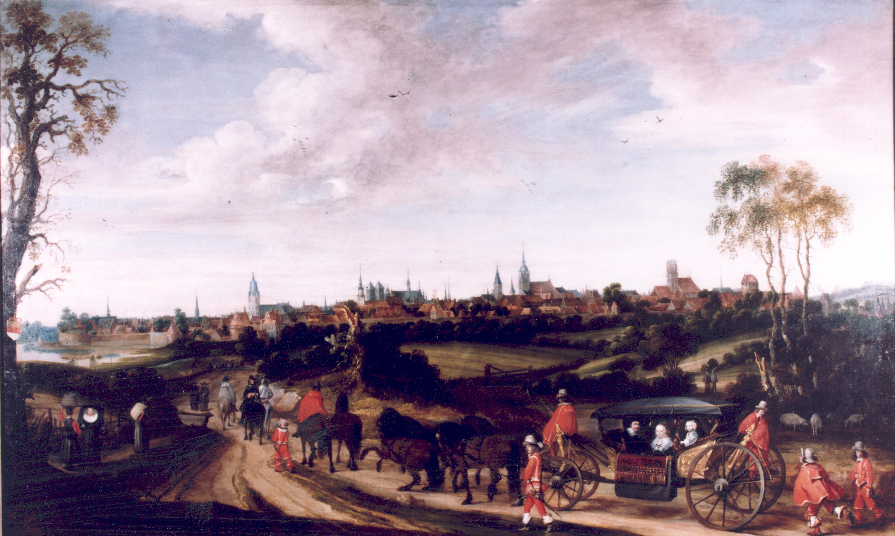 Historisches Bild: Einzug der Gesandten 1643 zu den Friedensverhandlungen in Münster