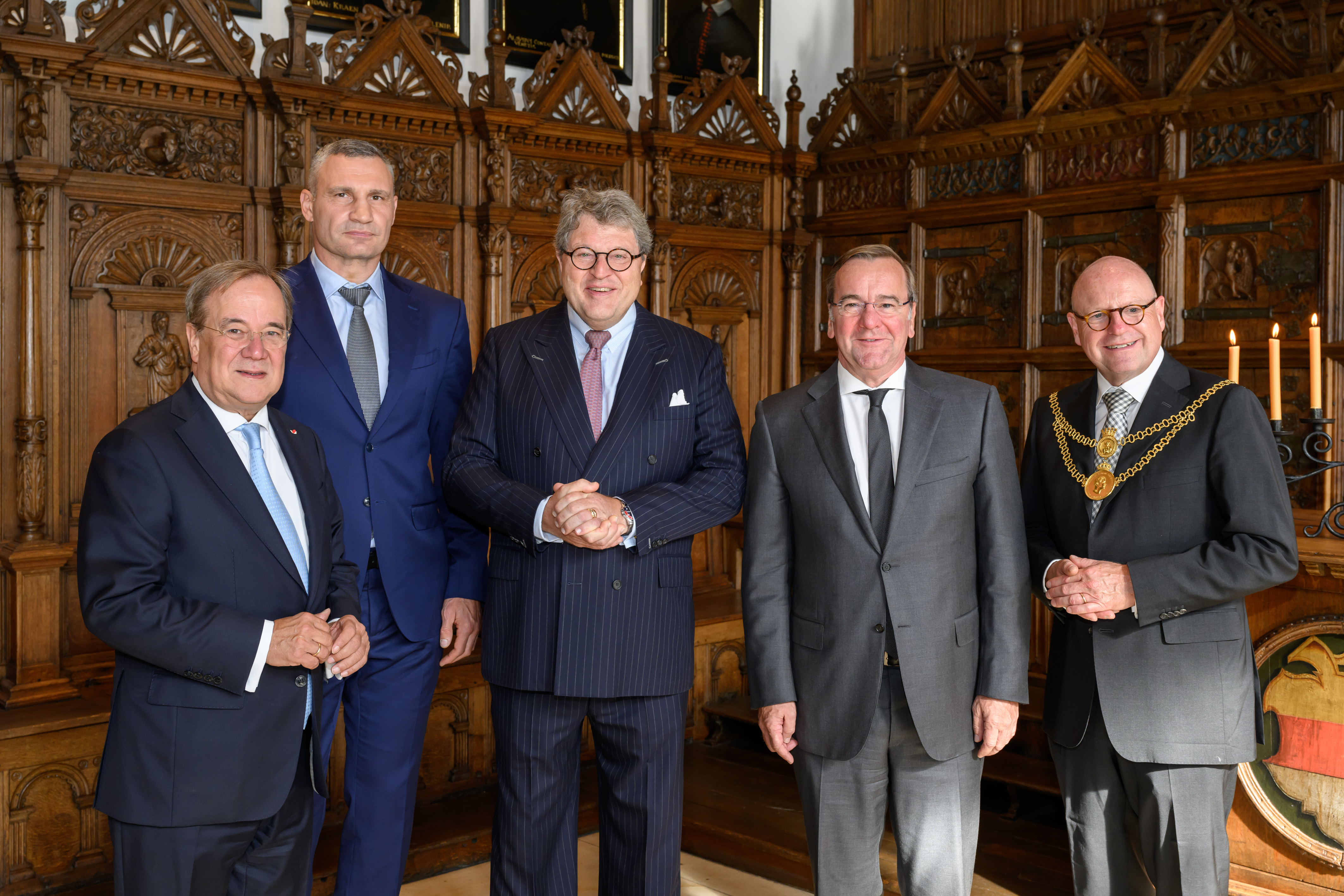 Teilnehmer der Westfälischen Friedenskonferenz im Friedenssaal in Münster.