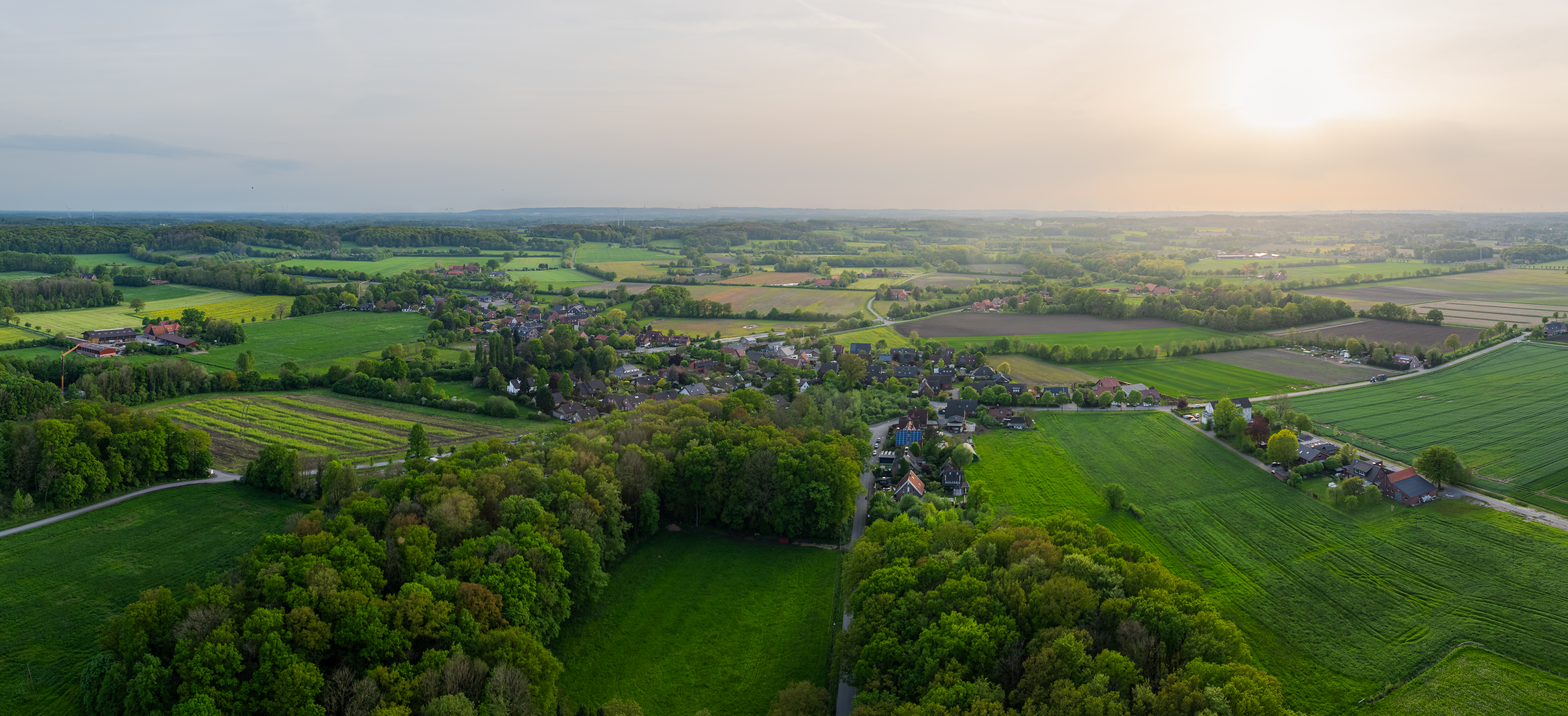 Hier sieht man den Münsteraner Stadtteil Häger aus der Vogelperspektive