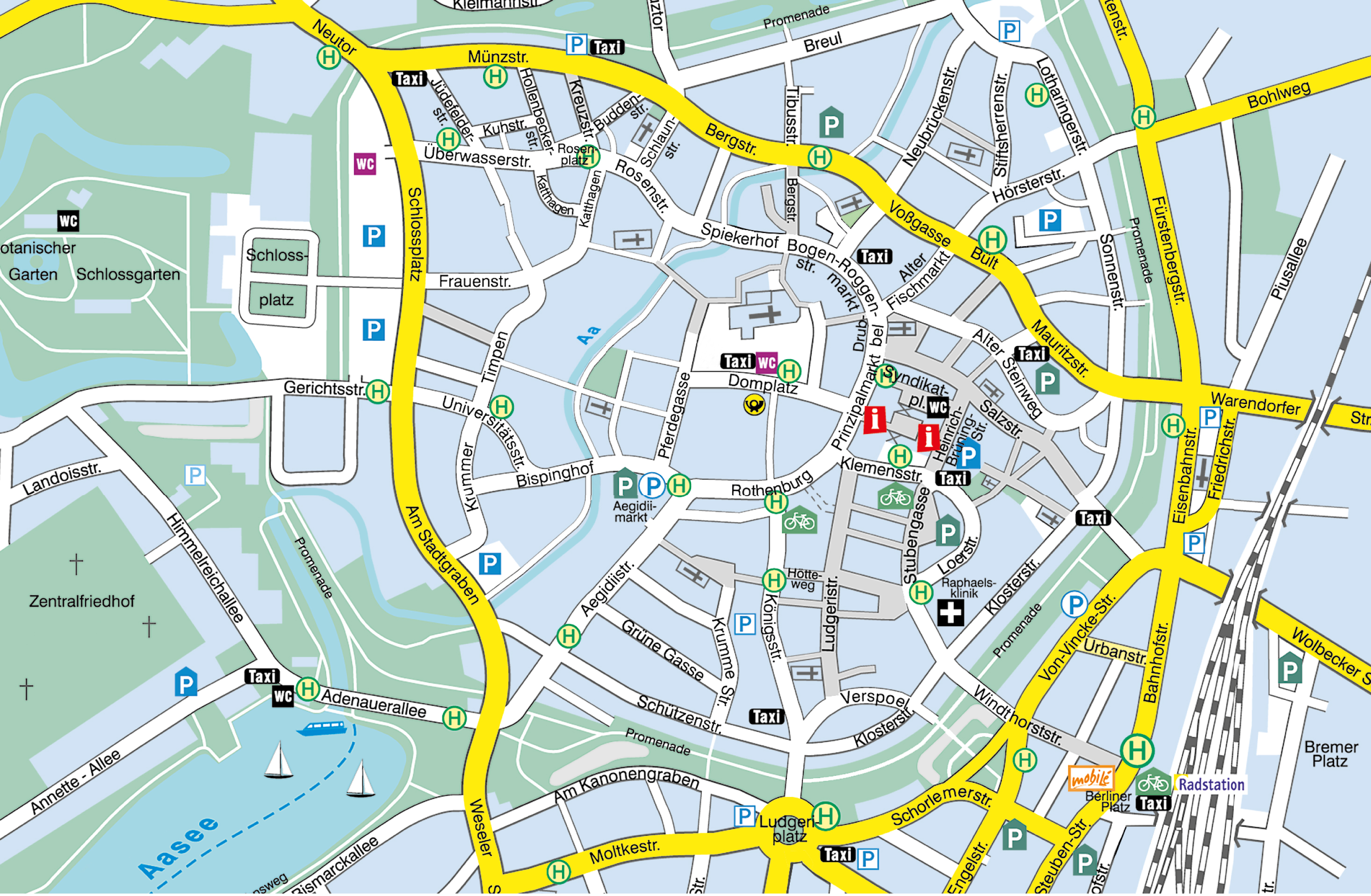 Stadtplanausschnitt der Innenstadt