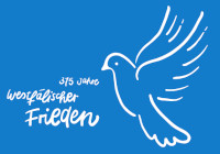 Logo zum Friedensjubiläum (fliegende Taube)