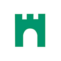 Logo der 100-Schlösser-Route: ein stilisierter grüner Torbogen mit drei Zinnen