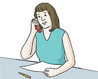 Frau am Telefon Grafik