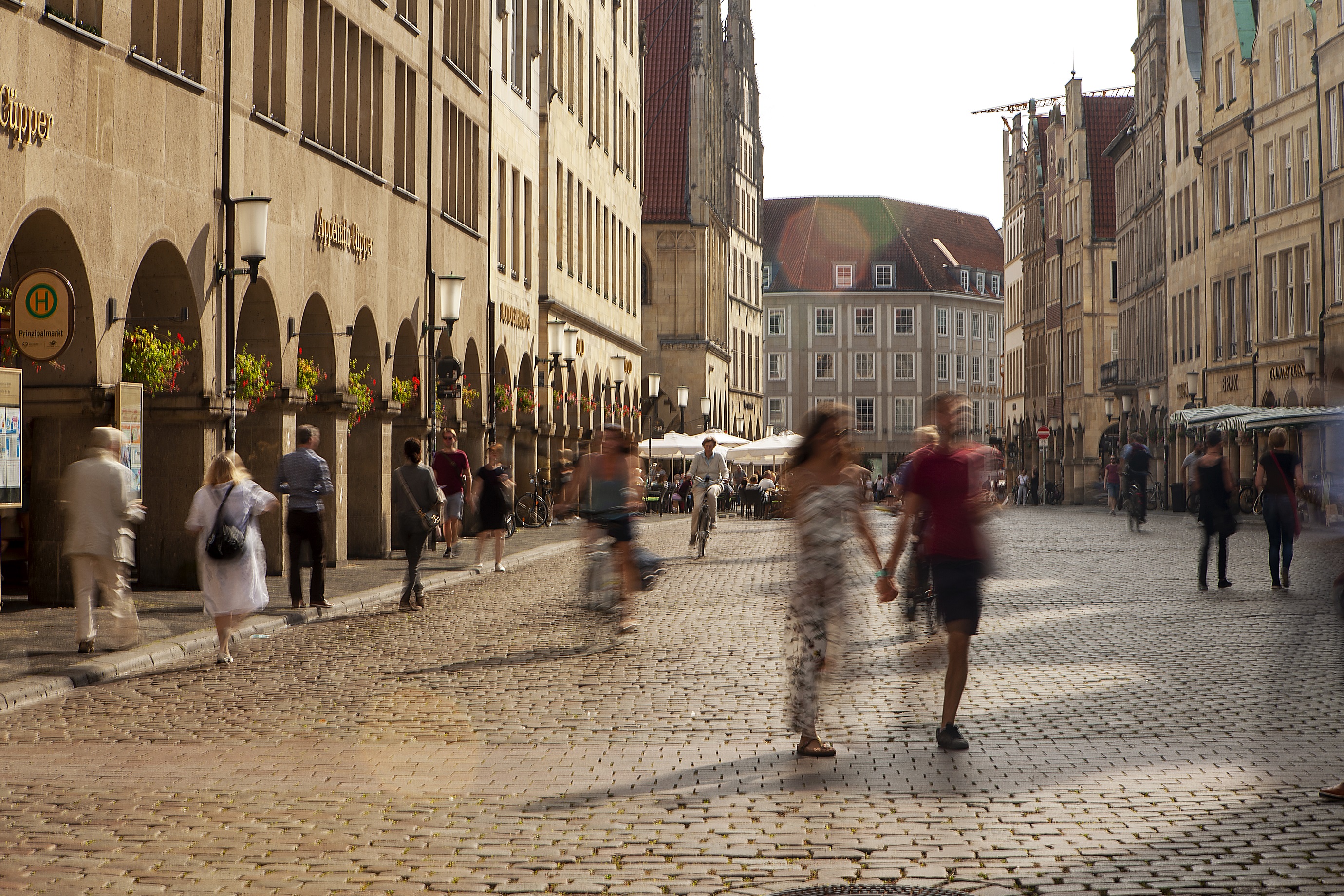 Prinzipalmarkt bei Sonnenschein