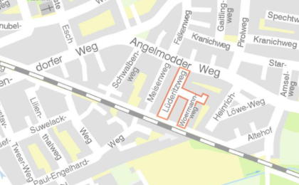 Kartenausschnitt in Gremmendorf der betroffenen Straßen