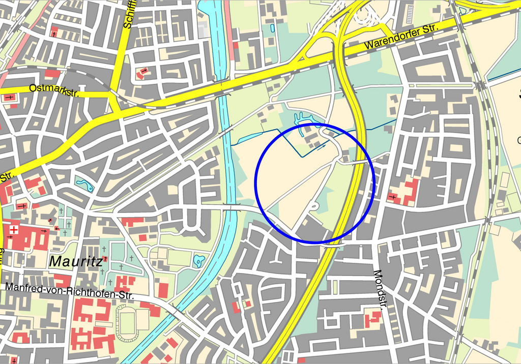 Lage des geplanten Baugebietes Maikottenweg im Stadtplan