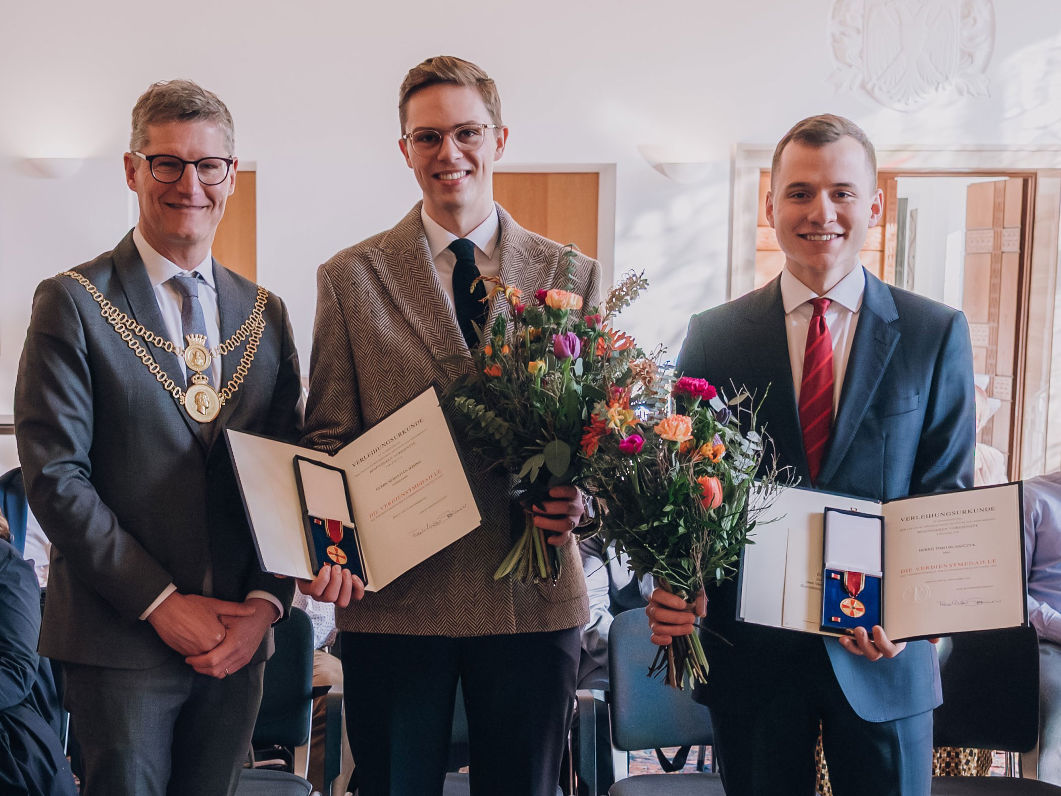 Oberbürgermeister Tilman Fuchs, Dr. Sebastian Jeising und Dr. Timo Blaszczyk 
