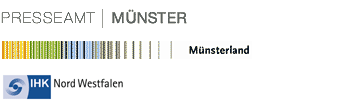 Logos des Presseamtes Münster, des Münsterland e.V. sowie der IHK Nord Westfalen