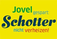 Jovel gespart: Schotter nicht verheizen Grafik mit Schrift