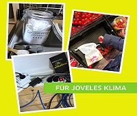 MitMischer sind immer herzlich willkommen! Verschiedene Bilder, die zeigen, wie einfach klimafreundliches Handeln im Alltag sein kann.