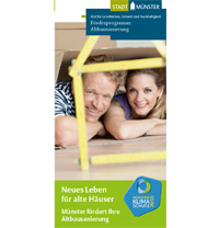 Titel des Flyers "Förderprogramm Altbausanierung" Grafik