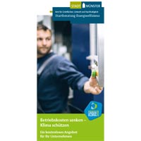 Titelblatt des Flyers zur "Startberatung Energieeffizienz" Titelblatt des Flyers - Beim Klick auf das Bild öffnet sich eine größere Version des Bildes in einem Pop-up-Fenster.