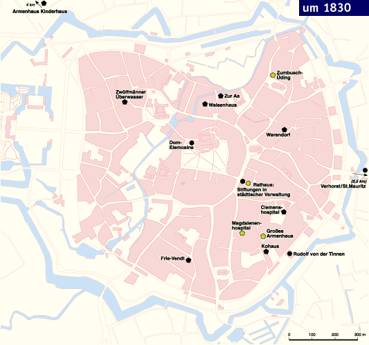 Soziale Stiftungen in M&uuml;nster um 1830