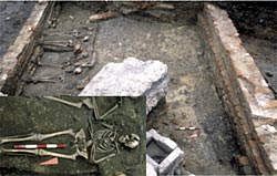 Begr�bnisplatz am S�dende des Klosterinnenhofs