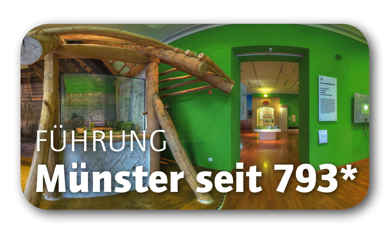 Führung Münster seit 793* Blick von Kabinett 1 in Kabinett 2