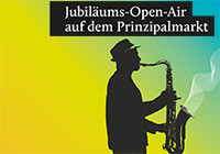 Motiv des Programmflyers Saxofonspieler im Schattenriss