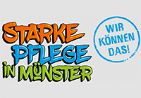 Logo des Projekts "Starke Pflege in Münster" Logo mit Schriftzug