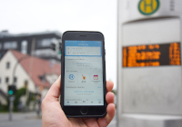 Smartphone mit der münster:app Foto